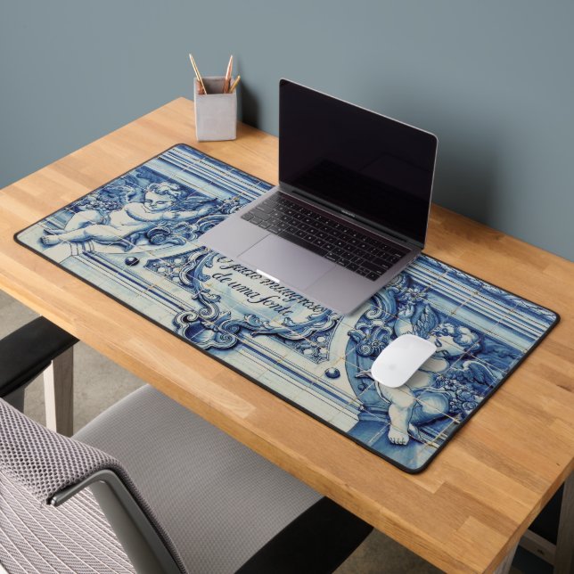 Carreaux bleu portugais avec deux anges (Bureau 2)