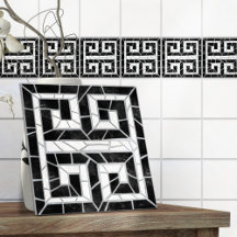 Carreaux brisés grecs mosaïque marbre noir