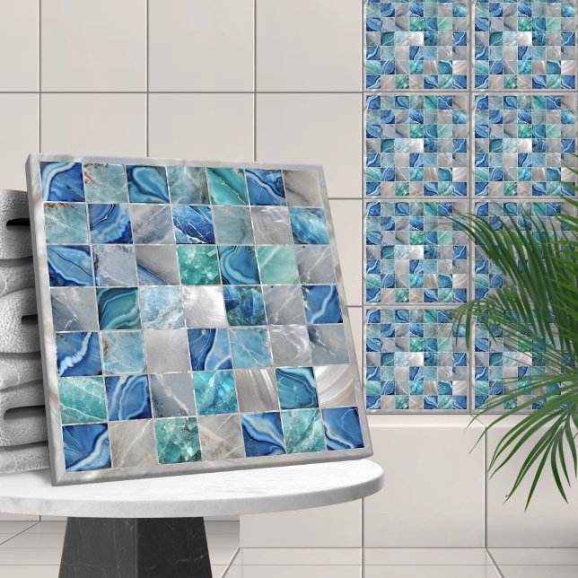 Carreaux carrés Mosaic Eau Pierres (Créateur téléchargé)