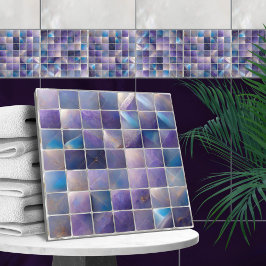 Carreaux carrés Mosaïque Fluorite et perle