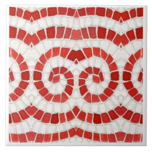 CARREAUX CÉRAMIQUES MOSAÏQUE IONIQUE ROUGE 15 CM