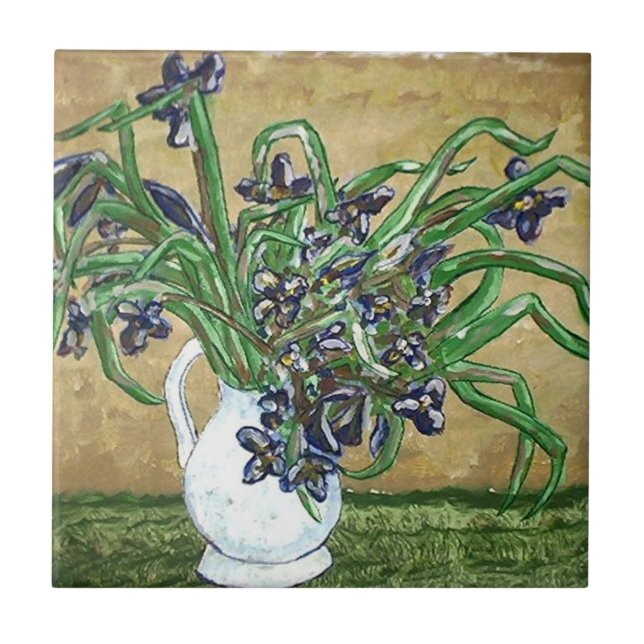 Carreaux d'art Abstraits, Fleurs sur table (Devant)