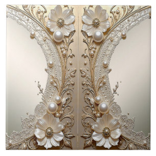 Carreaux de céramique à fleurs blanches modernes p