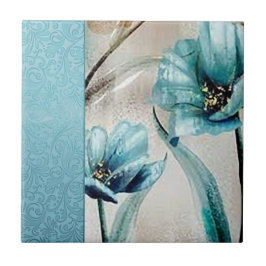 Carreaux de céramique à fleurs d'Aqua