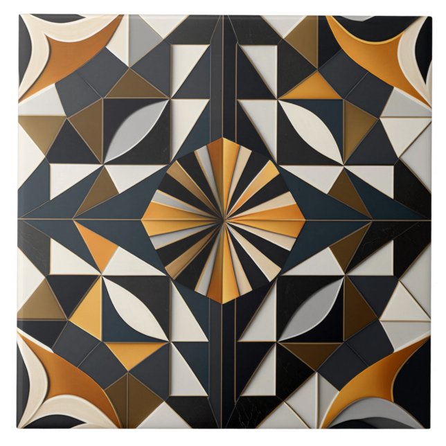 Carreaux de céramique à motif géométrique chic (Devant)