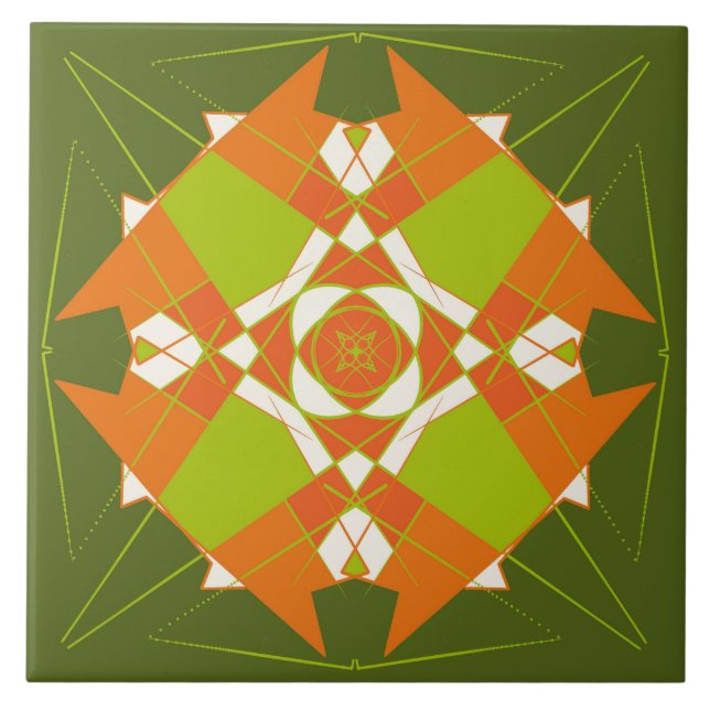 carreaux de céramique abstraite élégante verte (Devant)
