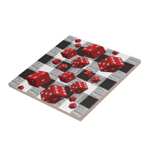 Carreaux de céramique blanc et noir Plaid Red Dic
