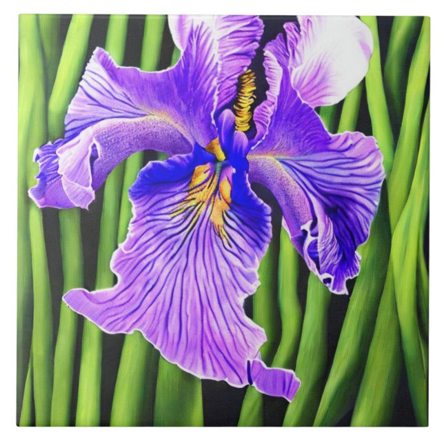 Carreaux de céramique bleu Iris (Devant)