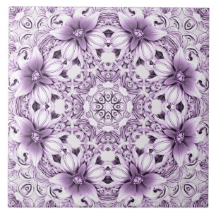Carreaux de céramique de fleurs violettes élégants
