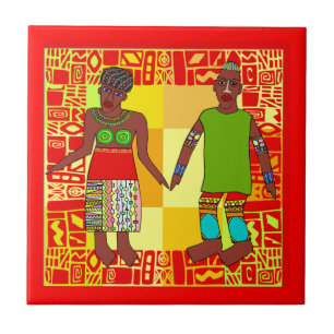 Carreaux de céramique de motif africain