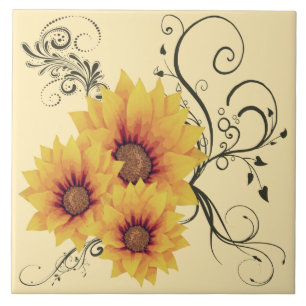 Carreaux de céramique des tournesols
