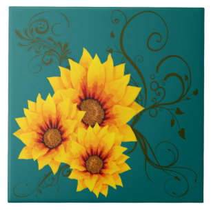 Carreaux de céramique des tournesols