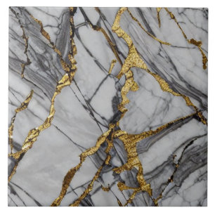 Carreaux de céramique en marbre d'or et gris