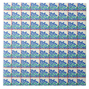 Carreaux de céramique feuilles bleus
