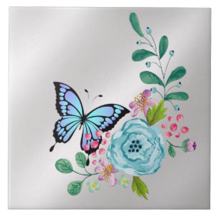 Carreaux de céramique Fleurs et Papillon