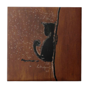 Carreaux de céramique gauche de chat pénitente
