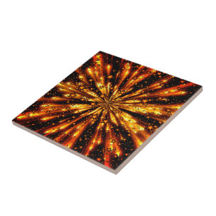 Carreaux de céramique or noir avec étoiles