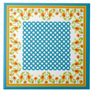 Carreaux de céramique Pois et frontière Marigolds