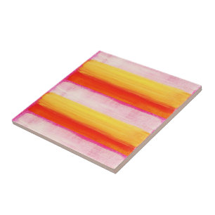 Carreaux de céramique rose orange jaune