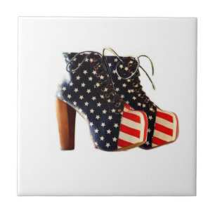Carreaux de chaussures American Flag Plateforme
