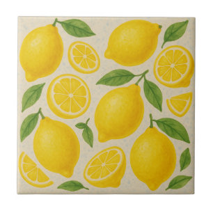 Carreaux de citron frais - Aquarelle transparente