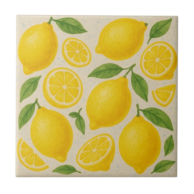Carreaux de citron frais - Aquarelle transparente (Devant)