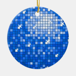 Carreaux de disco bleu foncé ornement rond