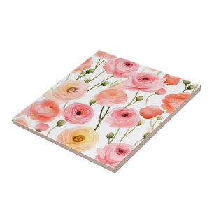 Carreaux de fleurs de pavot