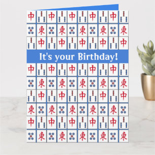 Carreaux de jeu Mahjong Design Carte de voeux