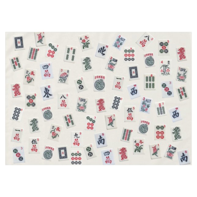 Carreaux de Mahjong sur badge pastel Nappe (Devant (Horizontal))