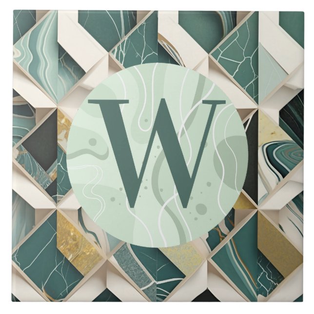 Carreaux de marbre vert clair (Devant)