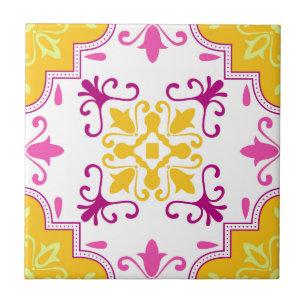 Carreaux de mosaïque portugais méditerranéen rose