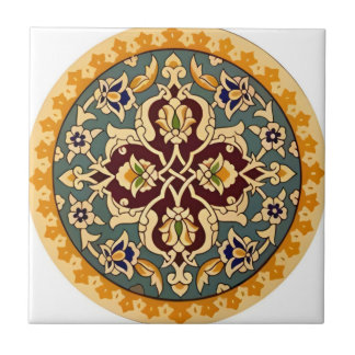 carreaux de motif de fleurs vert jaune toscan