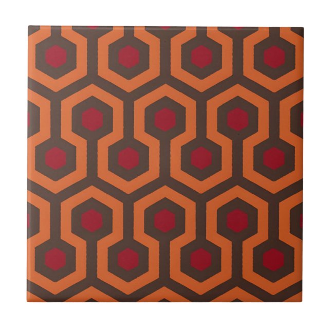 carreaux de motif rouge-orange grec (Devant)