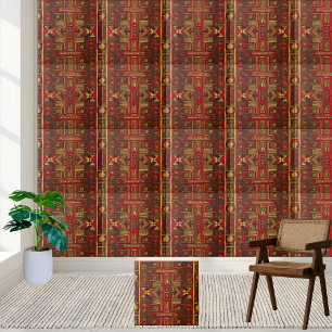 Carreaux de Motifs tribus Brown rouges et africain