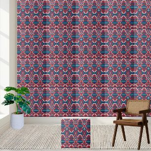 Carreaux de Motifs tribus scandinaves en gras roug