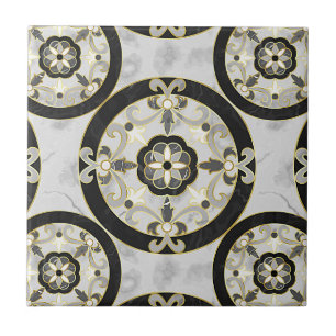 Carreaux de mur noirs et dorés abordables