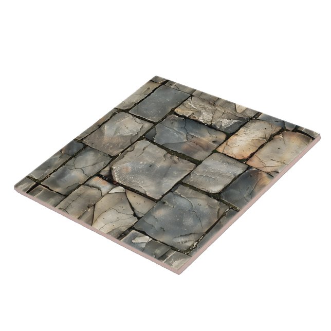 Carreaux de patio en pierre grise Regroupés (Côté)