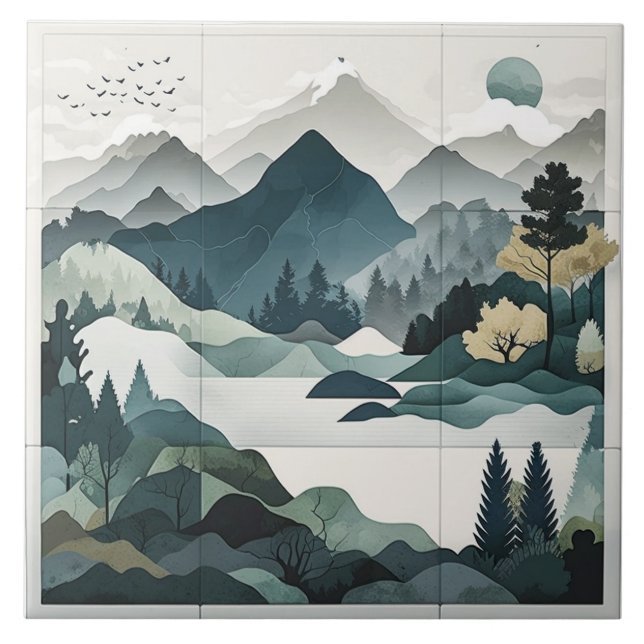 Carreaux de paysage apaisants : Scènes de nature m (Devant)