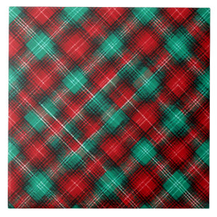 Carreaux de vacances rouges et verts