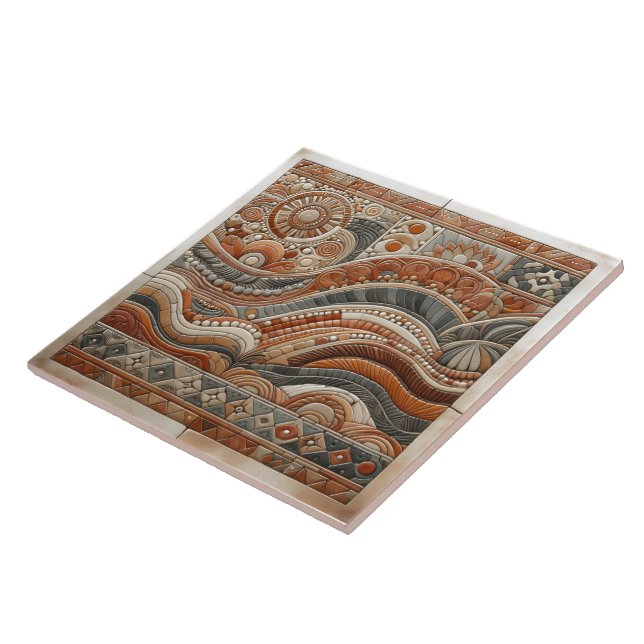 Carreaux décoratifs de vagues et de soleil (Côté)