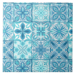 Carreaux décorés en bleu et blanc
