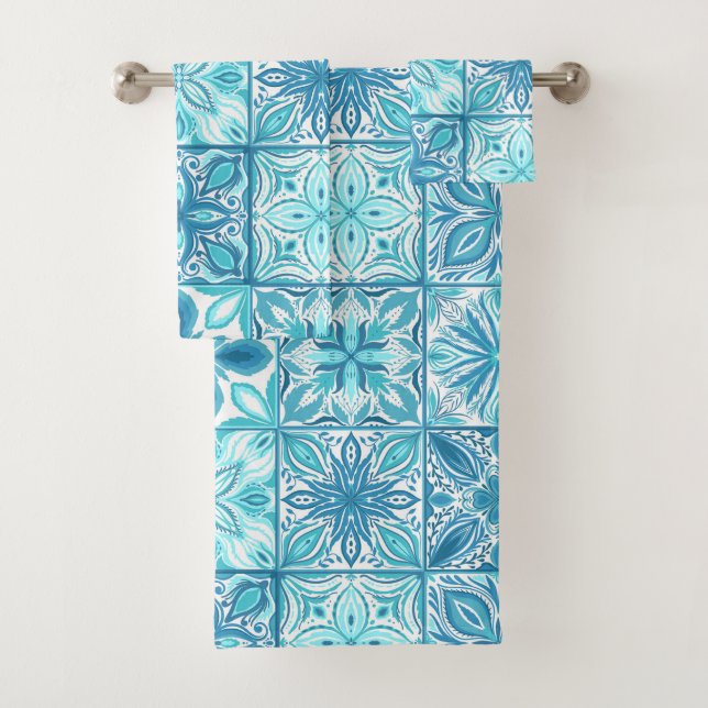 Carreaux décorés en bleu et blanc (En situation)