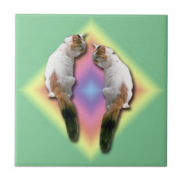 Carreaux - Diamant arc-en-ciel avec chats