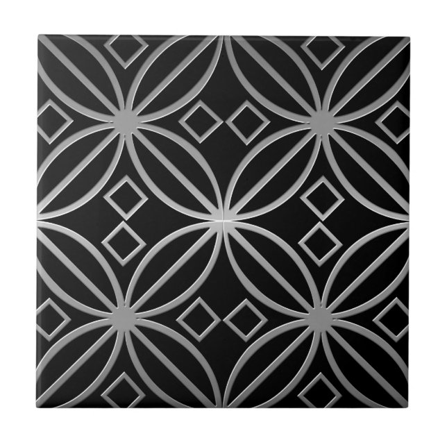 Carreaux d'inspiration celtique abstrait acier ino (Devant)