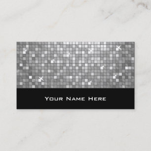 Carreaux Disco "Argent" carte de visite noir