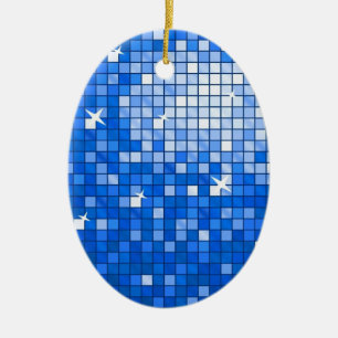 Carreaux Disco Bleu foncé ornement ovale
