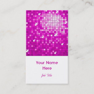 Carreaux Disco carte de visite rose portrait blanc
