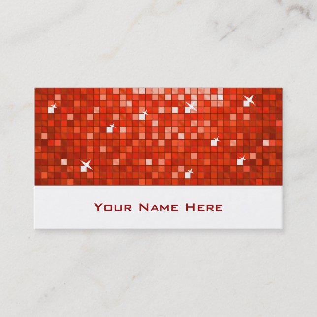 Carreaux Disco carte de visite rouge blanc (Devant)