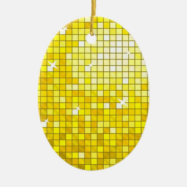 Carreaux Disco Ornement jaune ovale (Devant)